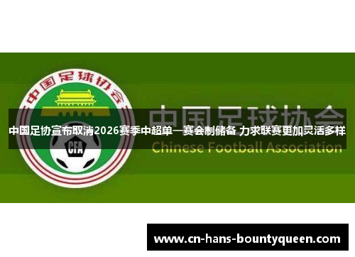 中国足协宣布取消2026赛季中超单一赛会制储备 力求联赛更加灵活多样