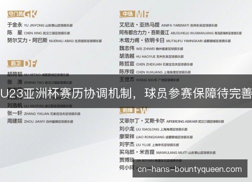 U23亚洲杯赛历协调机制，球员参赛保障待完善
